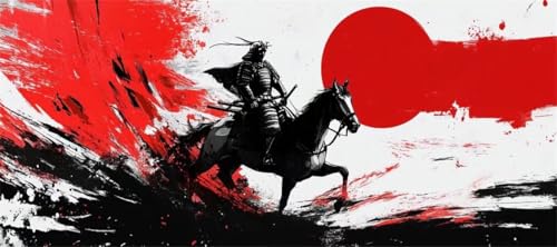 Malen Nach Zahlen Japan Malen Nach Zahlen Erwachsene Samurai, 110 X 55 cm XXL Groß Acrylfarben Ölgemälde, DIY Malen Nach Zahlen Kinder Anfänger Paint by Numbers Set für Wand Dekor (Ohne Rahmen) -H423 von Kggyele