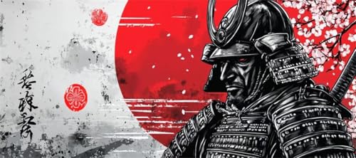 Malen Nach Zahlen Japan Malen Nach Zahlen Erwachsene Samurai, 130 X 65 cm XXL Groß Acrylfarben Ölgemälde, DIY Malen Nach Zahlen Kinder Anfänger Paint by Numbers Set für Wand Dekor (Ohne Rahmen) -H262 von Kggyele