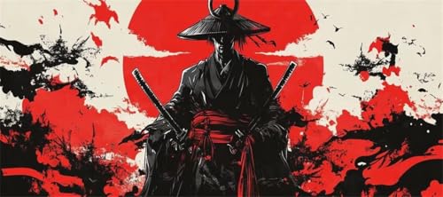 Malen Nach Zahlen Japan Malen Nach Zahlen Erwachsene Samurai, 130 X 65 cm XXL Groß Acrylfarben Ölgemälde, DIY Malen Nach Zahlen Kinder Anfänger Paint by Numbers Set für Wand Dekor (Ohne Rahmen) -H390 von Kggyele