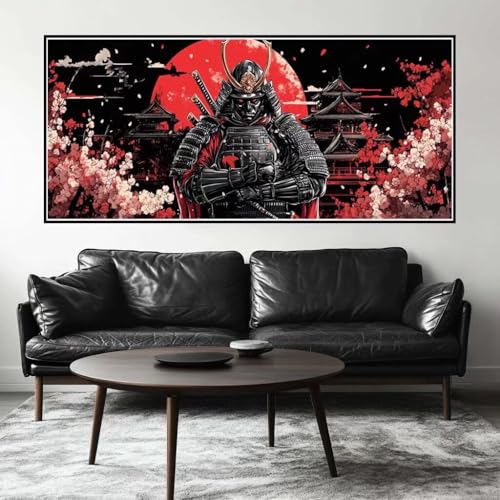 Malen Nach Zahlen Japan Malen Nach Zahlen Erwachsene Samurai, 130 X 65 cm XXL Groß Acrylfarben Ölgemälde, DIY Malen Nach Zahlen Kinder Anfänger Paint by Numbers Set für Wand Dekor (Ohne Rahmen) -H616 von Kggyele