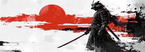 Malen Nach Zahlen Japan Malen Nach Zahlen Erwachsene Samurai, 15x45 cm XXL Groß Acrylfarben Ölgemälde, DIY Malen Nach Zahlen Kinder Anfänger Paint by Numbers Set für Wand Dekor (Ohne Rahmen) -H583 von Kggyele