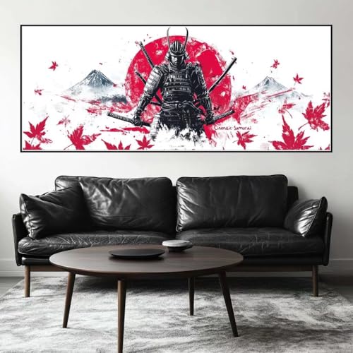 Malen Nach Zahlen Japan Malen Nach Zahlen Erwachsene Samurai, 200 X 80 cm XXL Groß Acrylfarben Ölgemälde, DIY Malen Nach Zahlen Kinder Anfänger Paint by Numbers Set für Wand Dekor (Ohne Rahmen) -H326 von Kggyele