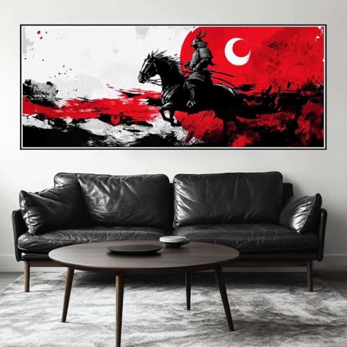 Malen Nach Zahlen Japan Malen Nach Zahlen Erwachsene Samurai, 200 X 80 cm XXL Groß Acrylfarben Ölgemälde, DIY Malen Nach Zahlen Kinder Anfänger Paint by Numbers Set für Wand Dekor (Ohne Rahmen) -H839 von Kggyele