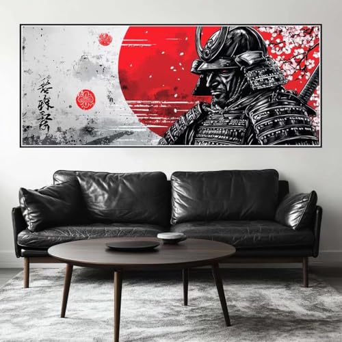 Malen Nach Zahlen Japan Malen Nach Zahlen Erwachsene Samurai, 250 X 100 cm XXL Groß Acrylfarben Ölgemälde, DIY Malen Nach Zahlen Kinder Anfänger Paint by Numbers Set für Wand Dekor (Ohne Rahmen) -H262 von Kggyele