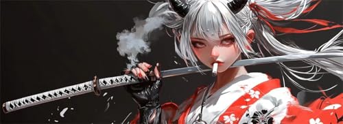 Malen Nach Zahlen Japan Malen Nach Zahlen Erwachsene Samurai, 35x105 cm XXL Groß Acrylfarben Ölgemälde, DIY Malen Nach Zahlen Kinder Anfänger Paint by Numbers Set für Wand Dekor (Ohne Rahmen) -H509 von Kggyele