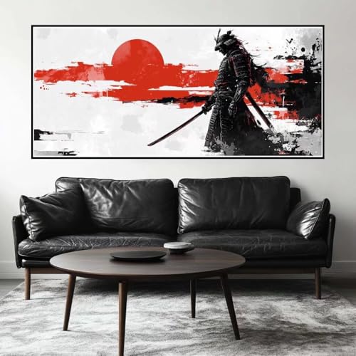 Malen Nach Zahlen Japan Malen Nach Zahlen Erwachsene Samurai, 70 X 35 cm XXL Groß Acrylfarben Ölgemälde, DIY Malen Nach Zahlen Kinder Anfänger Paint by Numbers Set für Wand Dekor (Ohne Rahmen) -H583 von Kggyele