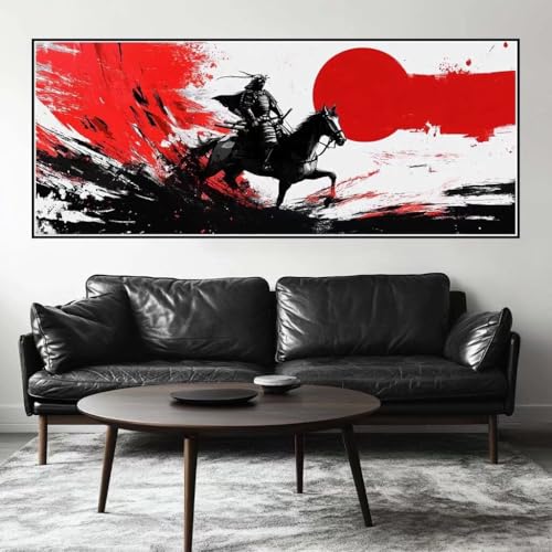 Malen Nach Zahlen Japan Malen Nach Zahlen Erwachsene Samurai, 75 X 30 cm XXL Groß Acrylfarben Ölgemälde, DIY Malen Nach Zahlen Kinder Anfänger Paint by Numbers Set für Wand Dekor (Ohne Rahmen) -H423 von Kggyele