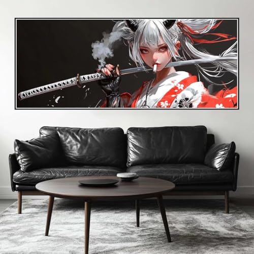 Malen Nach Zahlen Japan Malen Nach Zahlen Erwachsene Samurai, 75 X 30 cm XXL Groß Acrylfarben Ölgemälde, DIY Malen Nach Zahlen Kinder Anfänger Paint by Numbers Set für Wand Dekor (Ohne Rahmen) -H509 von Kggyele