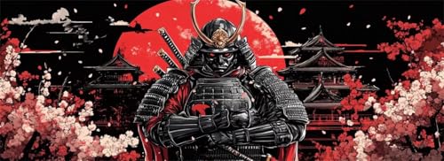 Malen Nach Zahlen Japan Malen Nach Zahlen Erwachsene Samurai, 75x225 cm XXL Groß Acrylfarben Ölgemälde, DIY Malen Nach Zahlen Kinder Anfänger Paint by Numbers Set für Wand Dekor (Ohne Rahmen) -H616 von Kggyele
