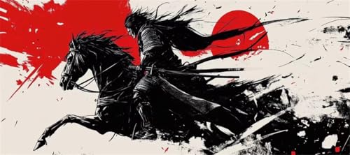 Malen Nach Zahlen Japan Malen Nach Zahlen Erwachsene Samurai, 90 X 45 cm XXL Groß Acrylfarben Ölgemälde, DIY Malen Nach Zahlen Kinder Anfänger Paint by Numbers Set für Wand Dekor (Ohne Rahmen) -H216 von Kggyele