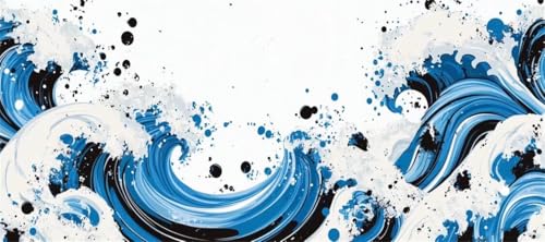 Malen Nach Zahlen Japan Malen Nach Zahlen Erwachsene Wellen, 130 X 65 cm XXL Groß Acrylfarben Ölgemälde, DIY Malen Nach Zahlen Kinder Anfänger Paint by Numbers Set für Wand Dekor (Ohne Rahmen) -H19 von Kggyele