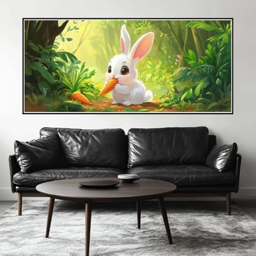 Malen Nach Zahlen Kaninchen Malen Nach Zahlen Erwachsene Rettich, 110 X 55 cm XXL Groß Acrylfarben Ölgemälde, DIY Malen Nach Zahlen Kinder Anfänger Set Bastelset für Wand Dekor (Ohne Rahmen) -H552 von Kggyele