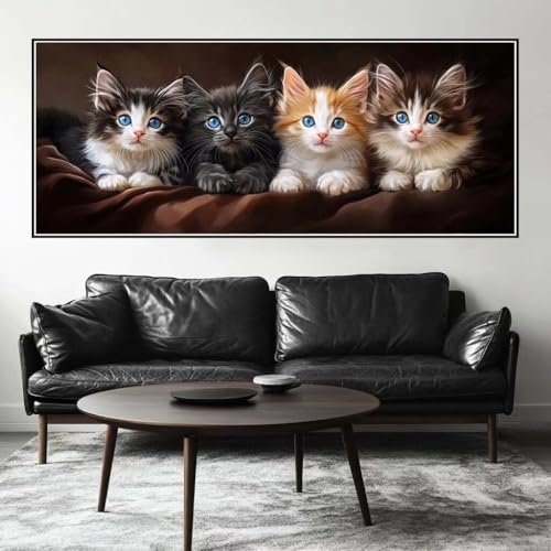 Malen Nach Zahlen Katze Malen Nach Zahlen Erwachsene Katze, 150 X 60 cm XXL Groß Acrylfarben Ölgemälde, DIY Malen Nach Zahlen Kinder Anfänger Paint by Numbers Set für Wand Dekor (Ohne Rahmen) -H944 von Kggyele