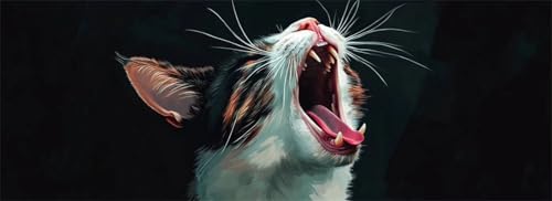 Malen Nach Zahlen Katze Malen Nach Zahlen Erwachsene Tier, 25x75 cm XXL Groß Acrylfarben Ölgemälde, DIY Malen Nach Zahlen Kinder Anfänger Paint by Numbers Adult Set für Wand Dekor (Ohne Rahmen)-H796 von Kggyele
