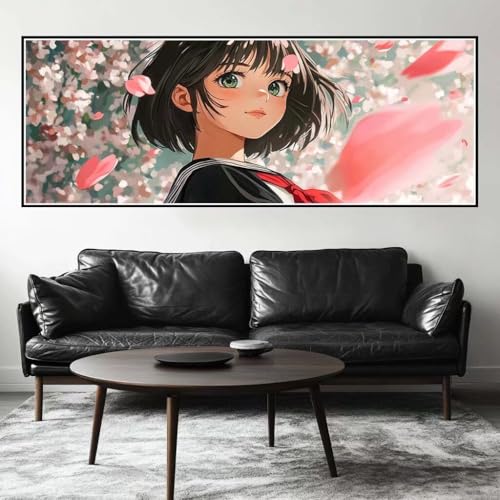 Malen Nach Zahlen Kirsch Blüte Malen Nach Zahlen Erwachsene Prinzessin, 15x45 cm XXL Groß Acrylfarben Ölgemälde, DIY Malen Nach Zahlen Kinder Anfänger Set Bastelset für Wand Dekor (Ohne Rahmen)-H457 von Kggyele