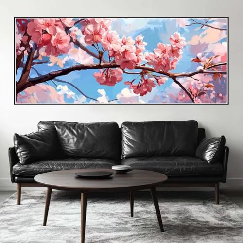 Malen Nach Zahlen Kirschblüte Malen Nach Zahlen Erwachsene Baum, 100 X 40 cm XXL Groß Acrylfarben Ölgemälde, DIY Malen Nach Zahlen Kinder Anfänger Paint by Numbers Set für Wand Dekor(Ohne Rahmen)-H473 Malen Nach Zahlen Kirschblüte Malen Nach Zahlen Erwachsene Baum, 100 X 40 cm XXL Groß Acrylfarben Ölgemälde, DIY Malen Nach Zahlen Kinder Anfänger Paint by Numbers Set für Wand Dekor(Ohne Rahmen)-H473 von Kggyele
