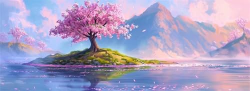 Malen Nach Zahlen Kirschblüte Malen Nach Zahlen Erwachsene Baum, 85x255 cm XXL Groß Acrylfarben Ölgemälde, DIY Malen Nach Zahlen Kinder Anfänger Set Bastelset für Wand Dekor (Ohne Rahmen) -H740 von Kggyele