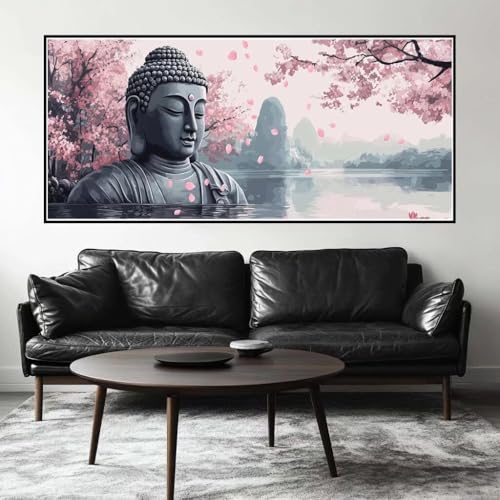 Malen Nach Zahlen Kirschblüte Malen Nach Zahlen Erwachsene Buddha, 70 X 35 cm XXL Groß Acrylfarben Ölgemälde, DIY Malen Nach Zahlen Kinder Anfänger Set Bastelset für Wand Dekor (Ohne Rahmen) -H719 von Kggyele