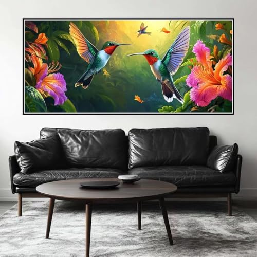 Malen Nach Zahlen Kolibri Malen Nach Zahlen Erwachsene Blume, 190 X 95 cm XXL Groß Acrylfarben Ölgemälde, DIY Malen Nach Zahlen Kinder Anfänger Paint by Numbers Set für Wand Dekor (Ohne Rahmen) -H495 von Kggyele