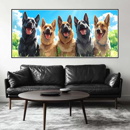 Malen Nach Zahlen Lächeln Malen Nach Zahlen Erwachsene Hund, 110 X 55 cm XXL Groß Acrylfarben Ölgemälde, DIY Malen Nach Zahlen Kinder Anfänger Paint by Numbers Set für Wand Dekor (Ohne Rahmen) -H739 von Kggyele