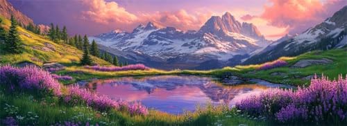 Malen Nach Zahlen Landschaft Malen Nach Zahlen Erwachsene Feld, 85x255 cm XXL Groß Acrylfarben Ölgemälde, DIY Malen Nach Zahlen Kinder Anfänger Paint by Numbers Set für Wand Dekor (Ohne Rahmen)-H716 von Kggyele