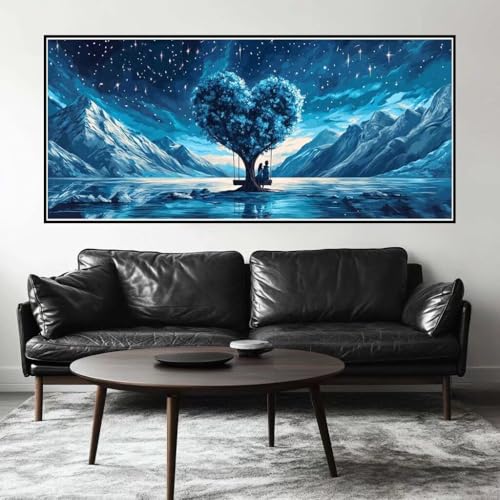 Malen Nach Zahlen Liebe Malen Nach Zahlen Erwachsene Baum, 190 X 95 cm XXL Groß Acrylfarben Ölgemälde, DIY Malen Nach Zahlen Kinder Anfänger Paint by Numbers Set für Wand Dekor (Ohne Rahmen) -H737 von Kggyele