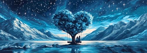 Malen Nach Zahlen Liebe Malen Nach Zahlen Erwachsene Baum, 85x255 cm XXL Groß Acrylfarben Ölgemälde, DIY Malen Nach Zahlen Kinder Anfänger Paint by Numbers Set für Wand Dekor (Ohne Rahmen) -H737 von Kggyele
