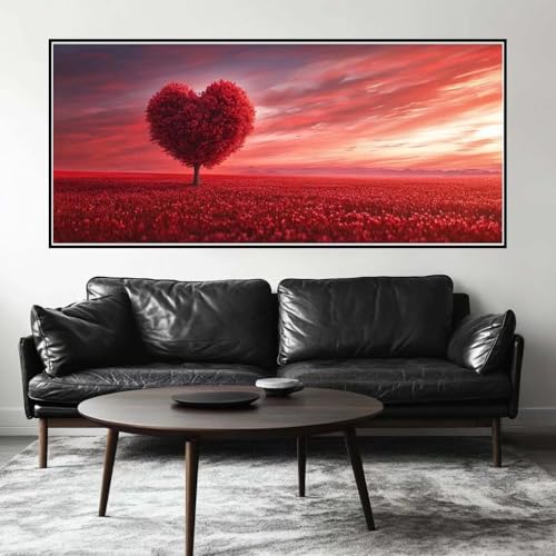 Malen Nach Zahlen Liebe Malen Nach Zahlen Erwachsene Baum, 90 X 45 cm XXL Groß Acrylfarben Ölgemälde, DIY Malen Nach Zahlen Kinder Anfänger Paint by Numbers Adult Set für Wand Dekor(Ohne Rahmen)-H529 von Kggyele
