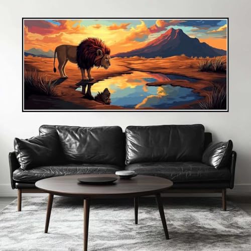 Malen Nach Zahlen Löwe Malen Nach Zahlen Erwachsene Berg, 170 X 85 cm XXL Groß Acrylfarben Ölgemälde, DIY Malen Nach Zahlen Kinder Anfänger Paint by Numbers Adult Set für Wand Dekor (Ohne Rahmen)-H565 Malen Nach Zahlen Löwe Malen Nach Zahlen Erwachsene Berg, 170 X 85 cm XXL Groß Acrylfarben Ölgemälde, DIY Malen Nach Zahlen Kinder Anfänger Paint by Numbers Adult Set für Wand Dekor (Ohne Rahmen)-H565 von Kggyele
