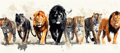 Malen Nach Zahlen Löwe Malen Nach Zahlen Erwachsene Tiger, 190 X 95 cm XXL Groß Acrylfarben Ölgemälde, DIY Malen Nach Zahlen Kinder Anfänger Paint by Numbers Set für Wand Dekor (Ohne Rahmen) -H195 von Kggyele