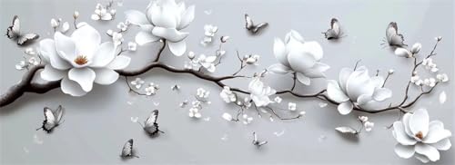 Malen Nach Zahlen Lotus Malen Nach Zahlen Erwachsene Blume, 65x195 cm XXL Groß Acrylfarben Ölgemälde, DIY Malen Nach Zahlen Kinder Anfänger Paint by Numbers Set für Wand Dekor (Ohne Rahmen) -H808 von Kggyele