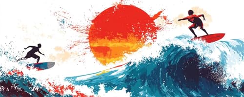 Malen Nach Zahlen Meer Malen Nach Zahlen Erwachsene Sonnenuntergang, 200 X 80 cm XXL Groß Acrylfarben Ölgemälde, DIY Malen Nach Zahlen Kinder Anfänger Set Bastelset für Wand Dekor (Ohne Rahmen) -H293 von Kggyele