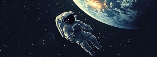 Malen Nach Zahlen Mond Malen Nach Zahlen Erwachsene Astronaut, 65x195 cm XXL Groß Acrylfarben Ölgemälde, DIY Malen Nach Zahlen Kinder Anfänger Paint by Numbers Set für Wand Dekor (Ohne Rahmen) -H618 von Kggyele