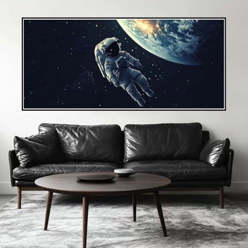 Malen Nach Zahlen Mond Malen Nach Zahlen Erwachsene Astronaut, 70 X 35 cm XXL Groß Acrylfarben Ölgemälde, DIY Malen Nach Zahlen Kinder Anfänger Paint by Numbers Set für Wand Dekor (Ohne Rahmen) -H618 von Kggyele