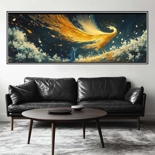 Malen Nach Zahlen Mythologie Malen Nach Zahlen Erwachsene Phönix, 85x255 cm XXL Groß Acrylfarben Ölgemälde, DIY Malen Nach Zahlen Kinder Anfänger Set Bastelset für Wand Dekor (Ohne Rahmen) -H239 von Kggyele