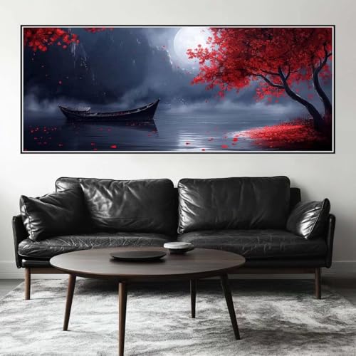 Malen Nach Zahlen Nacht Malen Nach Zahlen Erwachsene Landschaft, 200 X 80 cm XXL Groß Acrylfarben Ölgemälde, DIY Malen Nach Zahlen Kinder Anfänger Set Bastelset für Wand Dekor (Ohne Rahmen) -H816 von Kggyele