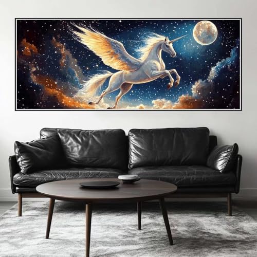 Malen Nach Zahlen Pegasus Malen Nach Zahlen Erwachsene Einhorn, 100 X 40 cm XXL Groß Acrylfarben Ölgemälde, DIY Malen Nach Zahlen Kinder Anfänger Paint by Numbers Set für Wand Dekor (Ohne Rahmen)-H872 von Kggyele