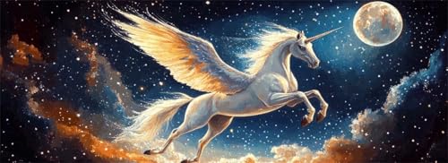 Malen Nach Zahlen Pegasus Malen Nach Zahlen Erwachsene Einhorn, 85x255 cm XXL Groß Acrylfarben Ölgemälde, DIY Malen Nach Zahlen Kinder Anfänger Paint by Numbers Set für Wand Dekor (Ohne Rahmen)-H872 von Kggyele