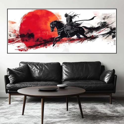 Malen Nach Zahlen Pferd Malen Nach Zahlen Erwachsene Samurai, 225 X 90 cm XXL Groß Acrylfarben Ölgemälde, DIY Malen Nach Zahlen Kinder Anfänger Paint by Numbers Set für Wand Dekor (Ohne Rahmen) -H367 von Kggyele