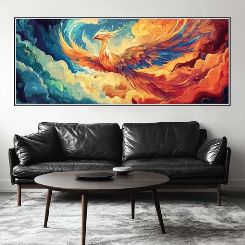 Malen Nach Zahlen Phönix Malen Nach Zahlen Erwachsene Vogel, 100 X 40 cm XXL Groß Acrylfarben Ölgemälde, DIY Malen Nach Zahlen Kinder Anfänger Paint by Numbers Set für Wand Dekor (Ohne Rahmen) -H442 von Kggyele