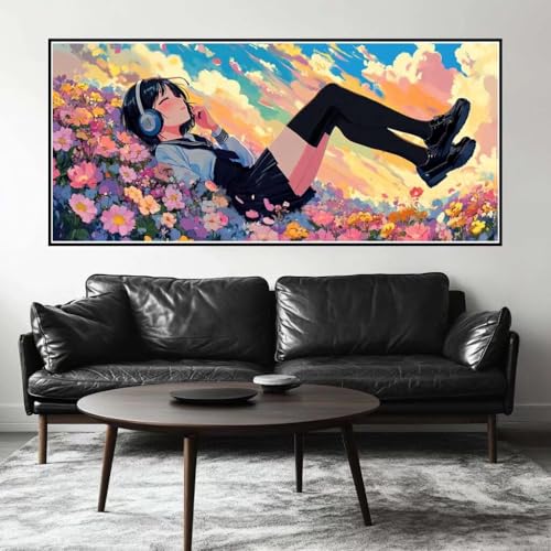 Malen Nach Zahlen Prinzessin Malen Nach Zahlen Erwachsene Fee, 90 X 45 cm XXL Groß Acrylfarben Ölgemälde, DIY Malen Nach Zahlen Kinder Anfänger Paint by Numbers Set für Wand Dekor (Ohne Rahmen) -H573 von Kggyele