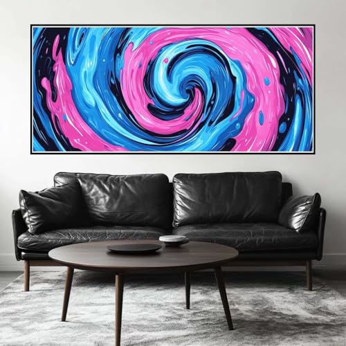 Malen Nach Zahlen Retro Malen Nach Zahlen Erwachsene Abstrakt, 110 X 55 cm XXL Groß Acrylfarben Ölgemälde, DIY Malen Nach Zahlen Kinder Anfänger Paint by Numbers Set für Wand Dekor (Ohne Rahmen) -H735 von Kggyele