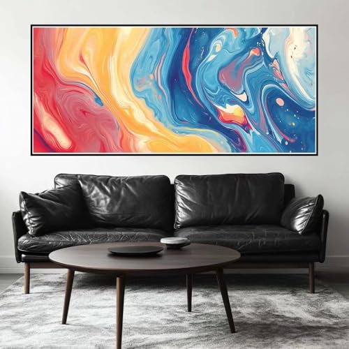 Malen Nach Zahlen Retro Malen Nach Zahlen Erwachsene Abstrakt, 150 X 75 cm XXL Groß Acrylfarben Ölgemälde, DIY Malen Nach Zahlen Kinder Anfänger Paint by Numbers Set für Wand Dekor (Ohne Rahmen) -H697 von Kggyele