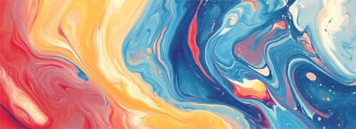 Malen Nach Zahlen Retro Malen Nach Zahlen Erwachsene Abstrakt, 75x225 cm XXL Groß Acrylfarben Ölgemälde, DIY Malen Nach Zahlen Kinder Anfänger Paint by Numbers Set für Wand Dekor (Ohne Rahmen) -H697 von Kggyele