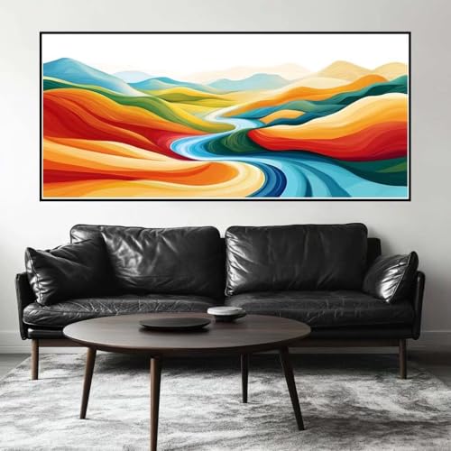 Malen Nach Zahlen Retro Malen Nach Zahlen Erwachsene Landschaft, 90 X 45 cm XXL Groß Acrylfarben Ölgemälde, DIY Malen Nach Zahlen Kinder Anfänger Paint by Numbers Set für Wand Dekor(Ohne Rahmen)-H559 von Kggyele