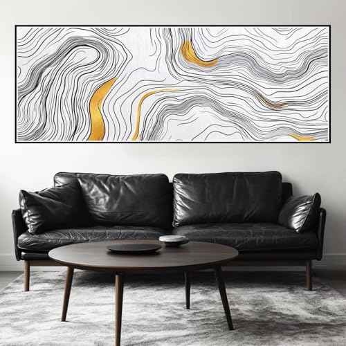 Malen Nach Zahlen Retro Malen Nach Zahlen Erwachsene Linie, 45x135 cm XXL Groß Acrylfarben Ölgemälde, DIY Malen Nach Zahlen Kinder Anfänger Paint by Numbers Set für Wand Dekor (Ohne Rahmen) -H493 von Kggyele