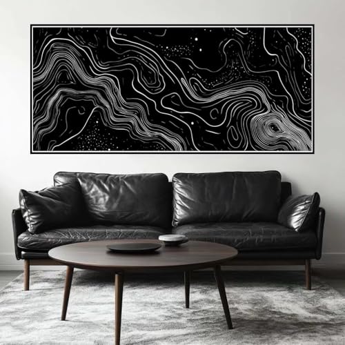 Malen Nach Zahlen Retro Malen Nach Zahlen Erwachsene Linie, 90 X 45 cm XXL Groß Acrylfarben Ölgemälde, DIY Malen Nach Zahlen Kinder Anfänger Paint by Numbers Set für Wand Dekor (Ohne Rahmen) -H466 von Kggyele