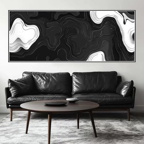 Malen Nach Zahlen Retro Malen Nach Zahlen Erwachsene Linien, 200 X 80 cm XXL Groß Acrylfarben Ölgemälde, DIY Malen Nach Zahlen Kinder Anfänger Paint by Numbers Set für Wand Dekor (Ohne Rahmen) -H306 von Kggyele
