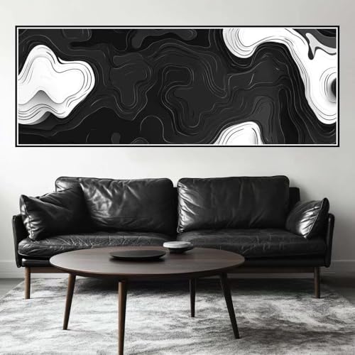 Malen Nach Zahlen Retro Malen Nach Zahlen Erwachsene Linien, 25x75 cm XXL Groß Acrylfarben Ölgemälde, DIY Malen Nach Zahlen Kinder Anfänger Paint by Numbers Set für Wand Dekor (Ohne Rahmen) -H306 von Kggyele
