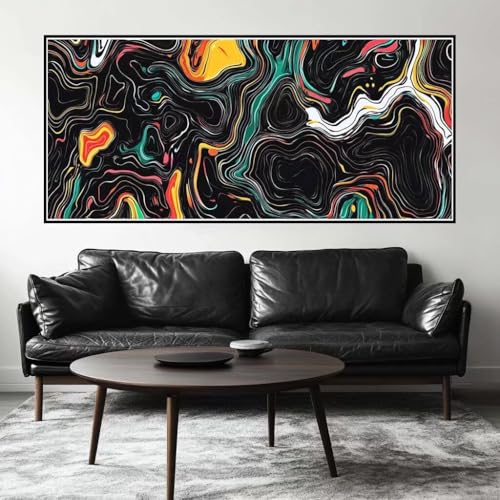 Malen Nach Zahlen Retro Malen Nach Zahlen Erwachsene Topografisch, 110 X 55 cm XXL Groß Acrylfarben Ölgemälde, DIY Malen Nach Zahlen Kinder Anfänger Set Bastelset für Wand Dekor (Ohne Rahmen) -H657 von Kggyele